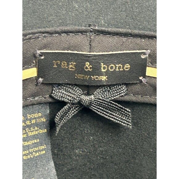 Rag & Bone Women's Leather Trim Felted Wool Fedora Hat in Black - Sz L - Picture 5 of 6